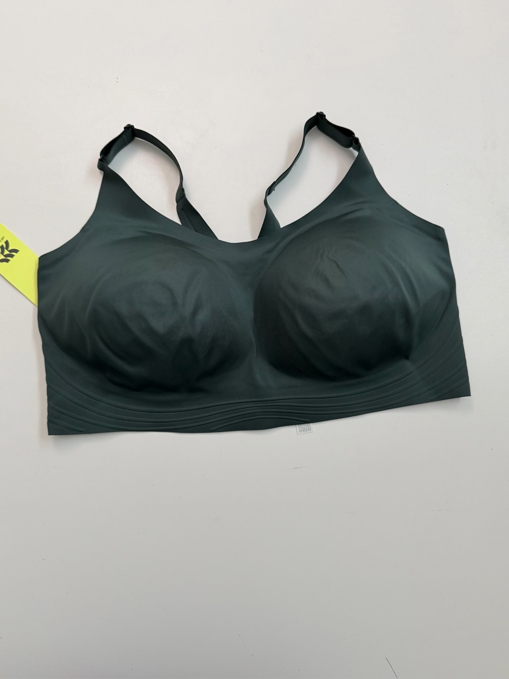 All In Motion Sports Bra High Support Impact Adjustable Straps Band Lined Green